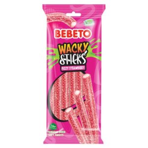 Bebeto Wacky Sticks Fizzy Strawberry 2.65oz 12ct